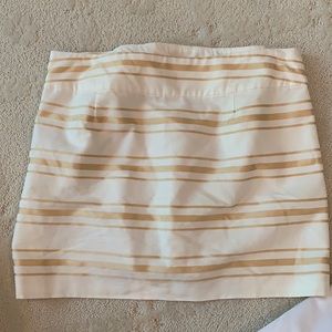 J crew gold and white skirt